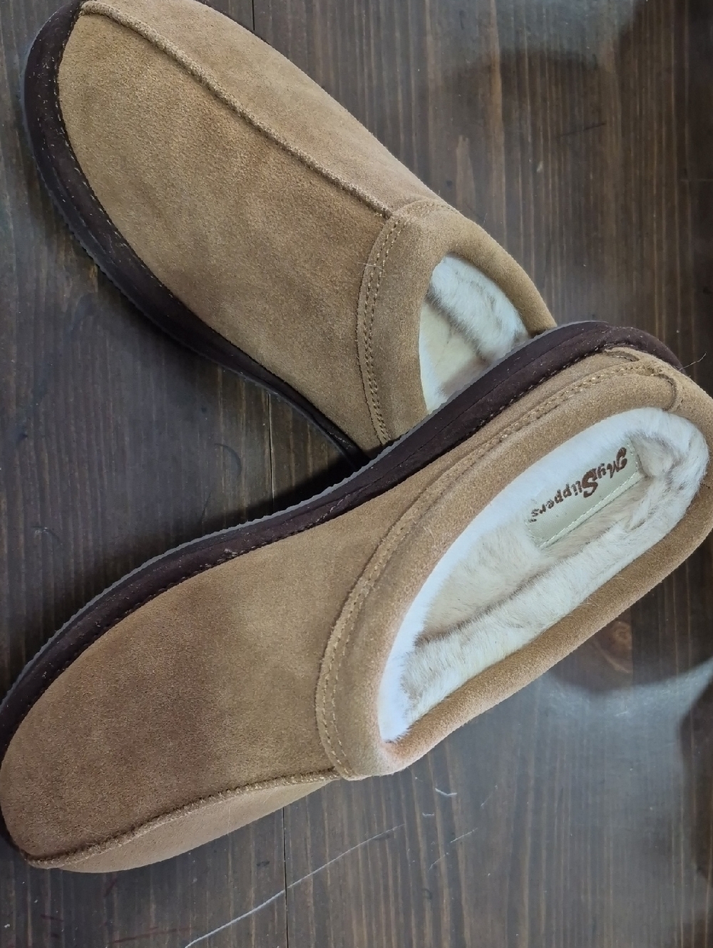New Plush Slipper Men’s Tan Suede Cozy Slippers